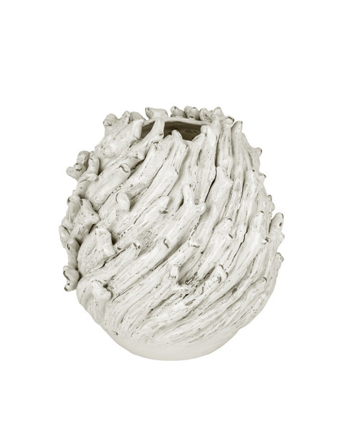 Currey and Company - 1200-1109 - Vase - Seadrift - White