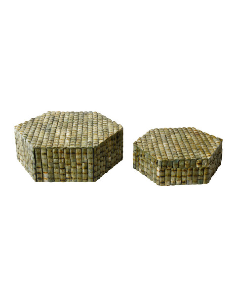 Currey and Company - 1200-1124 - Box Set of 2 - Knepp - Green / Natural