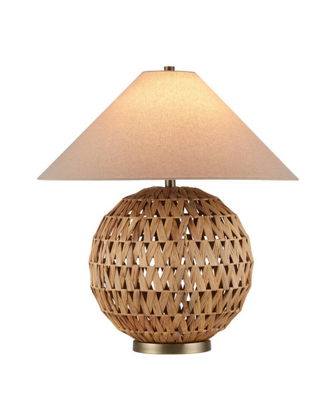 Currey and Company - 6000-1085 - One Light Table Lamp - Casimer - Natural / Brass