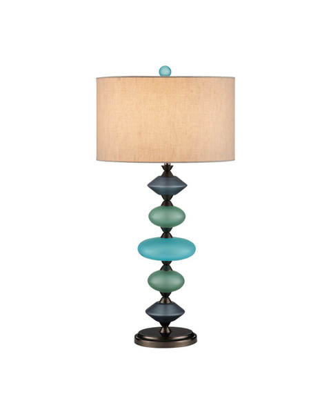 Currey and Company - 6000-1093 - One Light Table Lamp - Nereid - Blue / Metallic Black