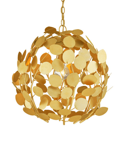 Currey and Company - 9000-1436 - One Light Chandelier - Lunaria - Contemporary Gold Leaf