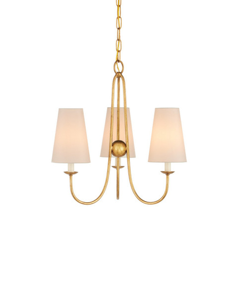 Currey and Company - 9000-1483 - Three Light Chandelier - Brayden - Antique Gold Leaf