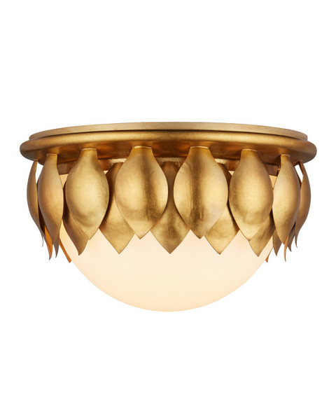 Currey and Company - 9999-0091 - LED Flush Mount - Paestum - Antique Gold Leaf / Antique Gold / Sugar White