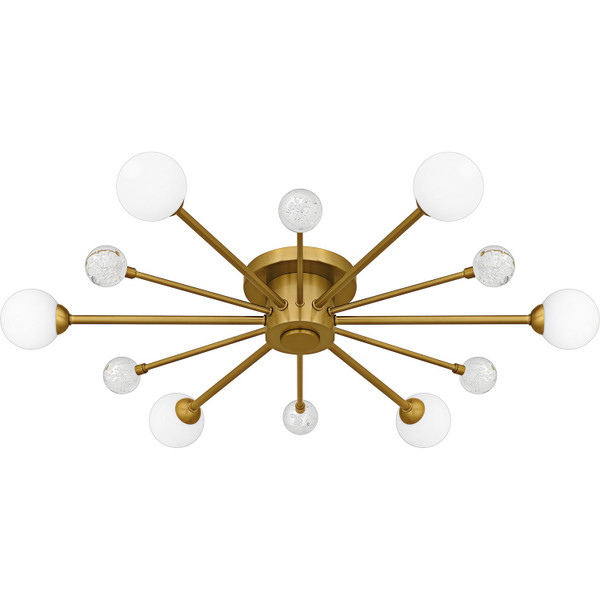 manufacturer_finish:Brushed Gold|manufacturer_glass:Shade 1: Opal Etched Glass - Shade 2: Crystal With Bubble|light_source:Xenon|light_output:Unspecified|color_temperature:Unspecified|cri:Unspecified