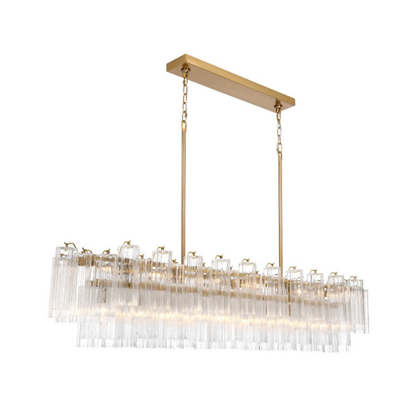 Crystorama - ADD-337-AG-CL - 16 Light Linear Chandelier - Addis - Aged Brass