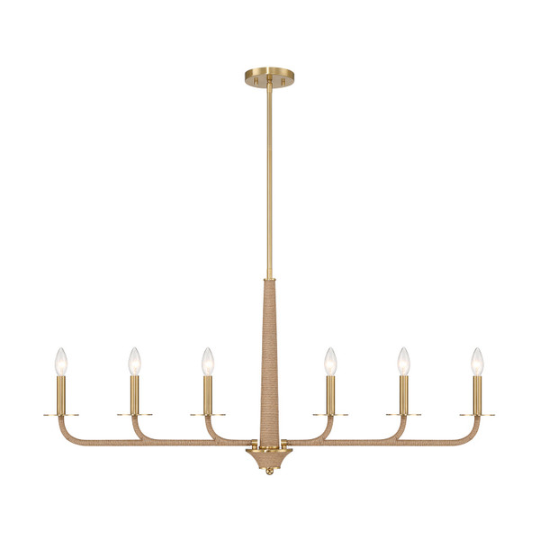 Savoy House - 1-1827-6-320 - Six Light Chandelier - Cannon - Warm Brass/Rope