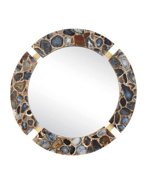Currey and Company - 1000-0184 - Mirror - Malaga - Natural Black / Satin Brass