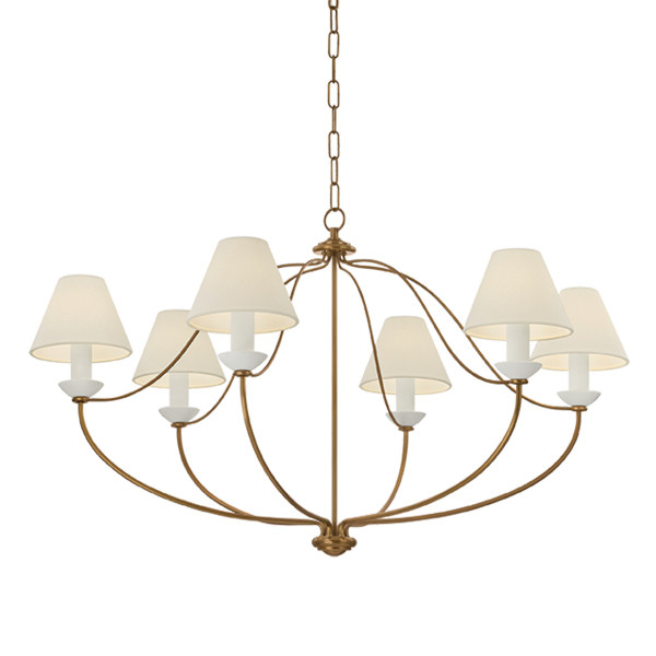 Mitzi - H1197806-PBR - Six Light Chandelier - Brinlea - Patina Brass