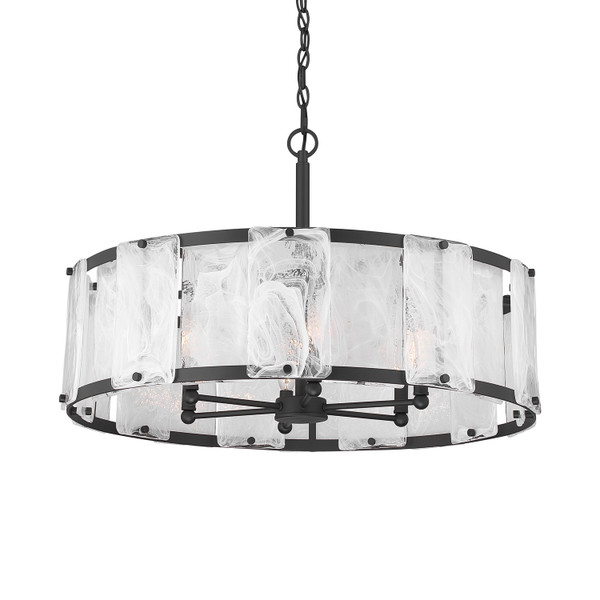 Minka-Lavery - 3636-899 - Six Light Pendant - Veil - Dark Matte Black