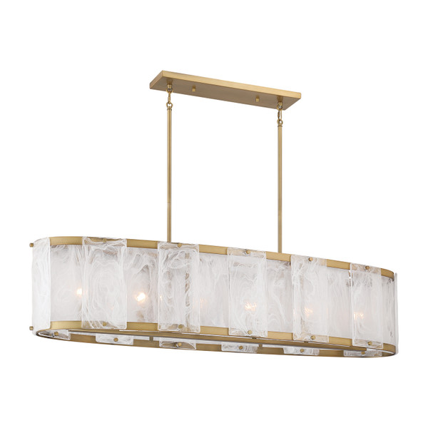 Minka-Lavery - 3639-732 - Six Light Linear Chandelier - Veil - Legacy Brass