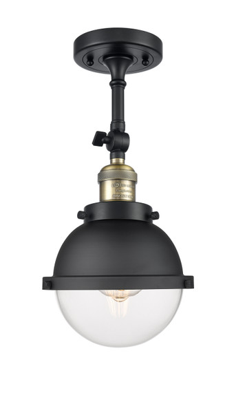 Innovations - 201F-BAB-HFS-62-BK-LED - LED Semi-Flush Mount - Franklin Restoration - Black Antique Brass