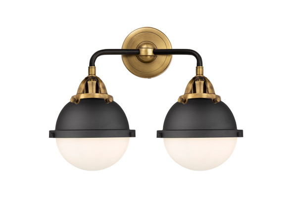 Innovations - 288-2W-BAB-HFS-61-BK - Two Light Bath Vanity - Nouveau 2 - Black Antique Brass