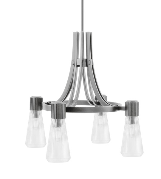 Toltec Lighting - 4814-GP-880 - Four Light Chandelier - Everleigh - Graphite