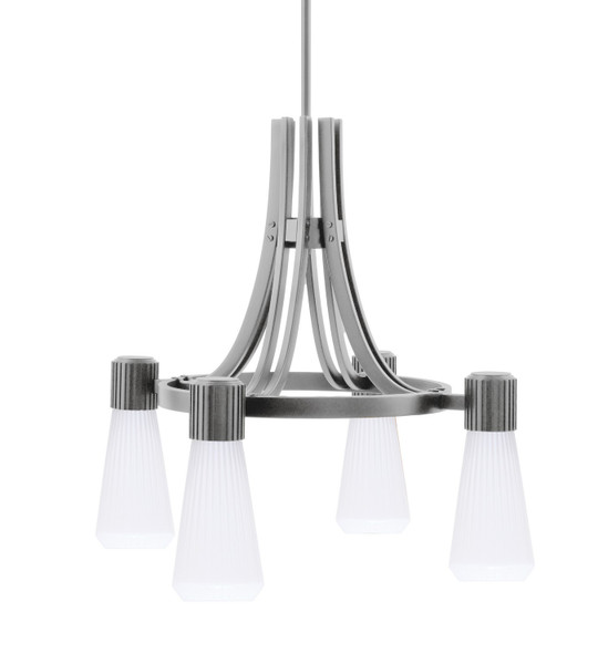 Toltec Lighting - 4814-GP-881 - Four Light Chandelier - Everleigh - Graphite