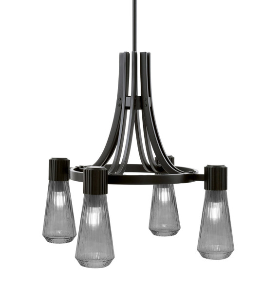 Toltec Lighting - 4814-MB-882 - Four Light Chandelier - Everleigh - Matte Black