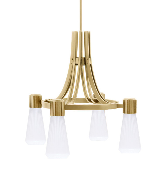 Toltec Lighting - 4814-NAB-881 - Four Light Chandelier - Everleigh - New Age Brass