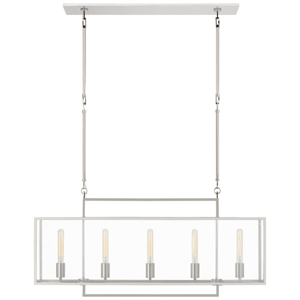 Visual Comfort Signature - S 5194PN-CG - LED Linear Lantern - Halle - Polished Nickel