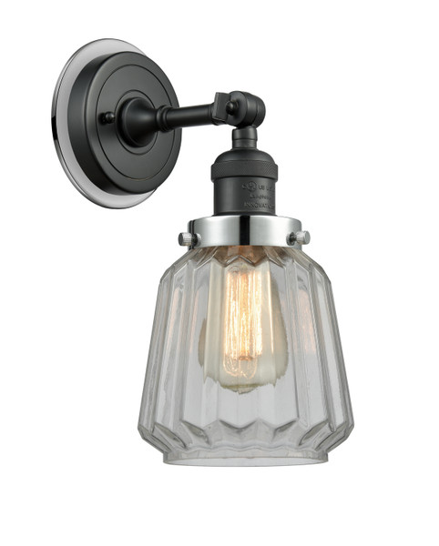 Innovations - 203BK-BPPC-HRPC-G142 - One Light Wall Sconce - Franklin Restoration - Matte Black