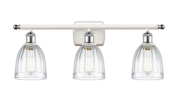 Innovations - 516-3W-WPC-G442 - Three Light Bath Vanity - Ballston - White Polished Chrome