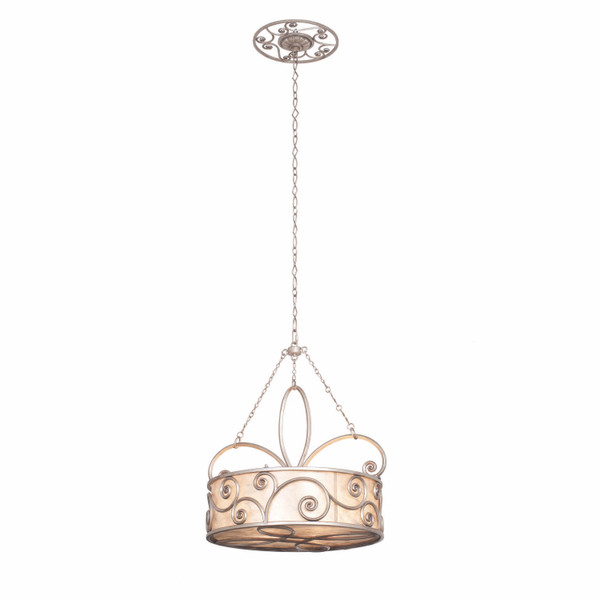 Kalco - 5415SV - Four Light Pendant - Windsor - Aged Silver