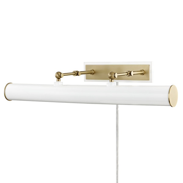 Mitzi - HL263203-AGB/WH - Three Light Picture Light - Holly - Aged Brass