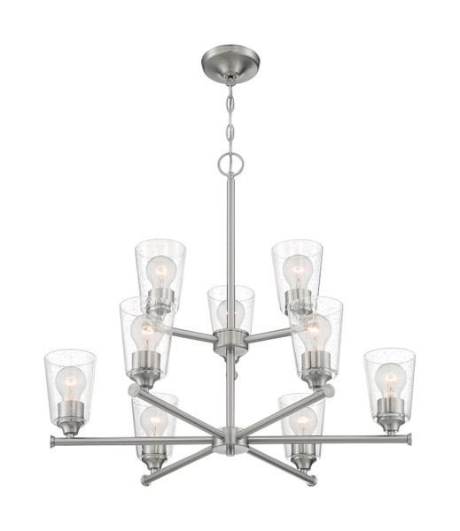 Nuvo Lighting - 60-7189 - Nine Light Chandelier - Bransel - Brushed Nickel