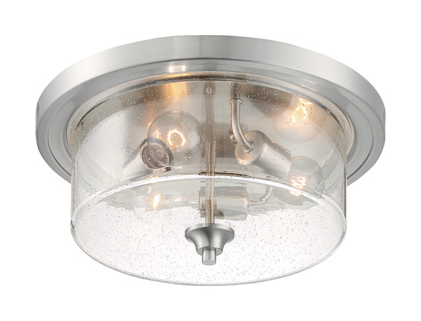 Nuvo Lighting - 60-7191 - Three Light Flush Mount - Bransel - Brushed Nickel
