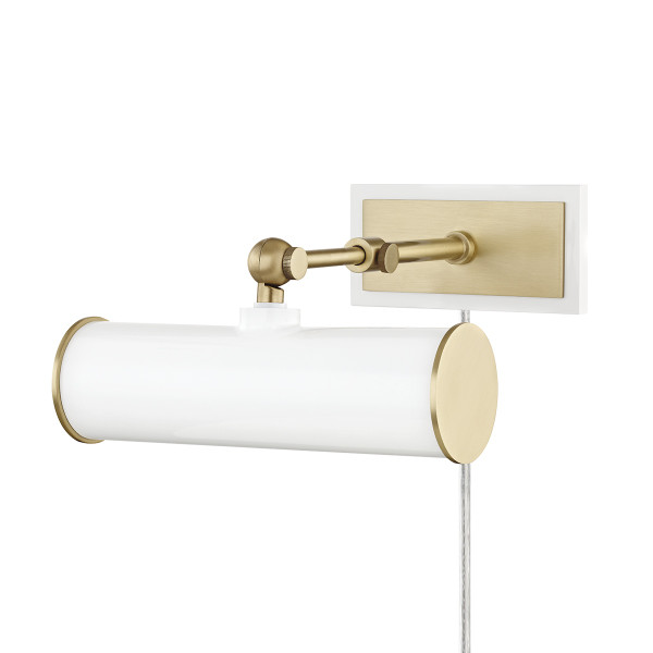 Mitzi - HL263201-AGB/WH - One Light Picture Light - Holly - Aged Brass