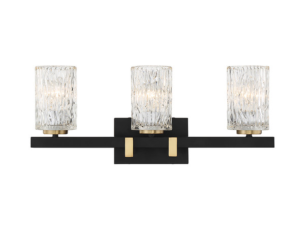 Savoy House - L8-3601-3-143 - Three Light Bathroom Vanity - Keene - Matte Black w/ Warm Brass