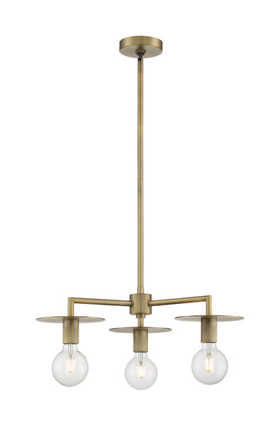 Nuvo Lighting - 60-7243 - Three Light Chandelier - Bizet - Vintage Brass