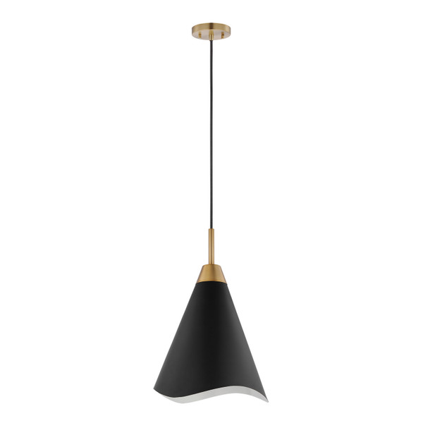 Nuvo Lighting - 60-7473 - One Light Pendant - Tango - Matte Black / Burnished Brass