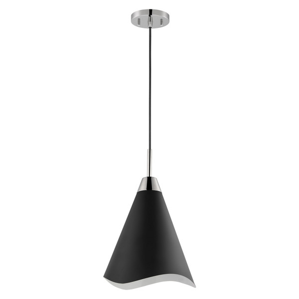 Nuvo Lighting - 60-7475 - One Light Pendant - Tango - Matte Black / Polished Nickel