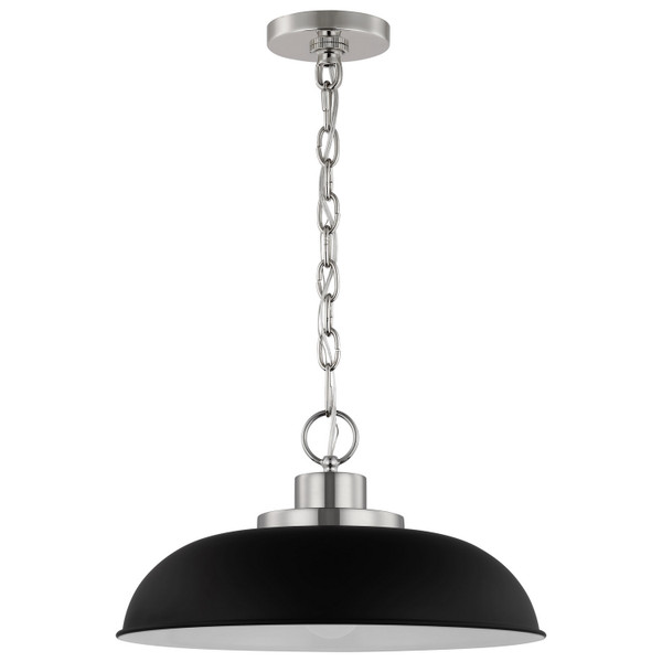 Nuvo Lighting - 60-7482 - One Light Pendant - Colony - Matte Black / Polished Nickel