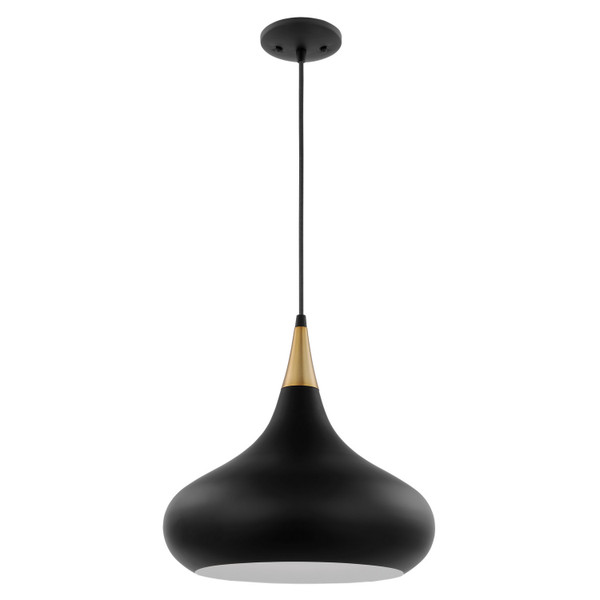 Nuvo Lighting - 60-7513 - One Light Pendant - Phoenix - Matte Black / Polished Nickel