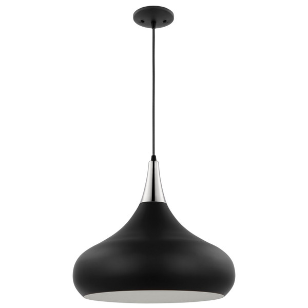 Nuvo Lighting - 60-7516 - One Light Pendant - Phoenix - Matte Black / Polished Nickel