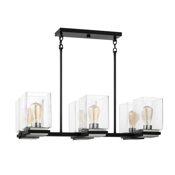 Nuvo Lighting - 60-7657 - Six Light Island Pendant - Crossroads - Matte Black