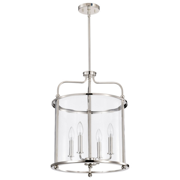Nuvo Lighting - 60-7956 - Four Light Pendant - Yorktown - Polished Nickel