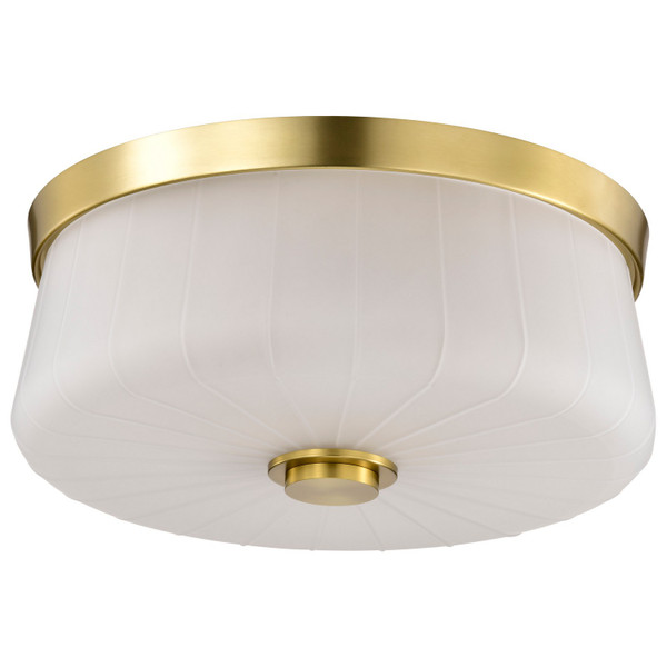 Nuvo Lighting - 60-8230 - Three Light Flush Mount - Lune - Vintage Brass