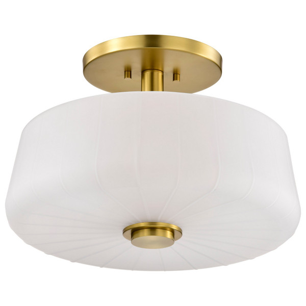 Nuvo Lighting - 60-8239 - Three Light Semi-Flush Mount - Lune - Vintage Brass