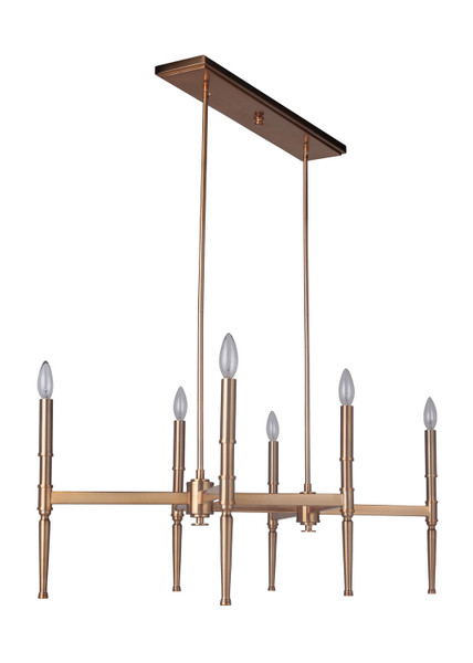 Craftmade - 44626-SB - Six Light Chandelier - Ella - Satin Brass