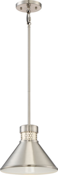 Nuvo Lighting - 62-851 - LED Pendant - Doral - Brushed Nickel / White Accents