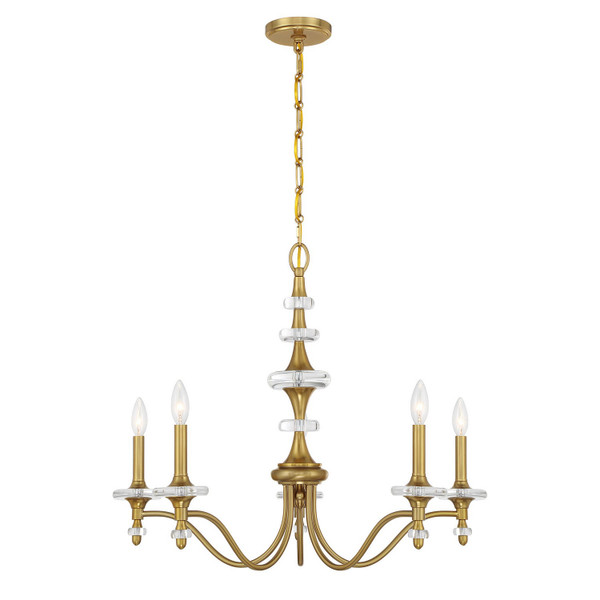 Savoy House - 1-1361-5-322 - Five Light Chandelier - Champlain - Warm Brass