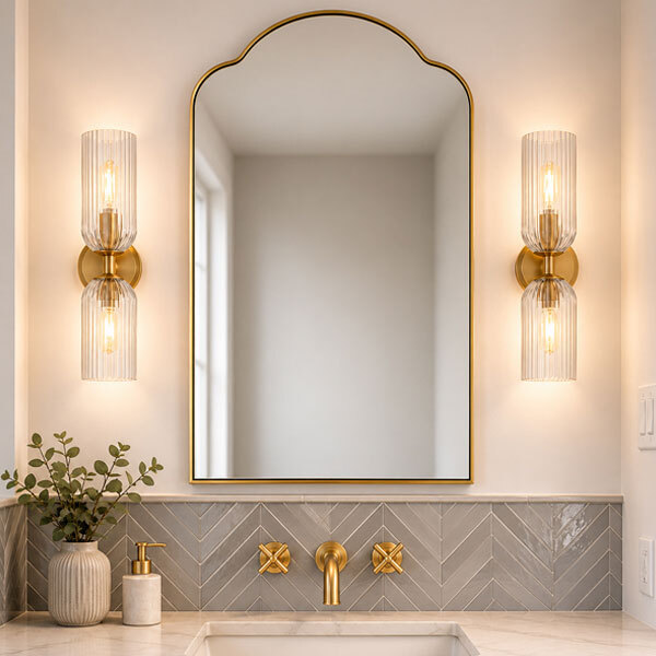 Two-light bathroom vanity fixture