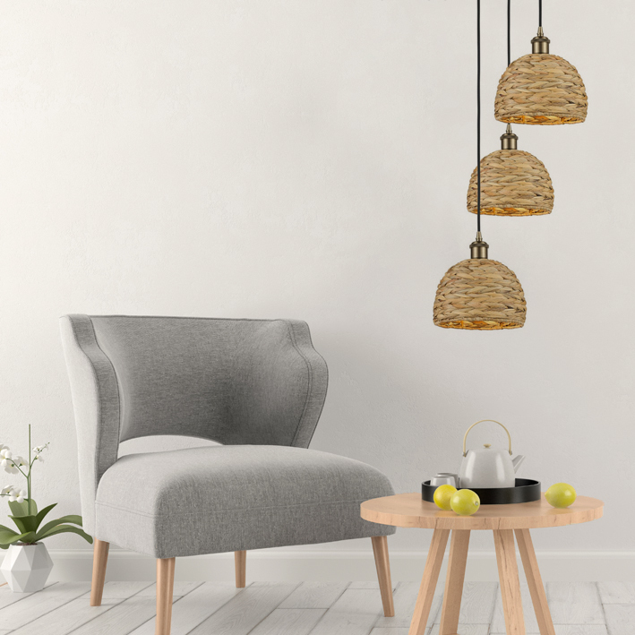 Oval and round lamp shades on display