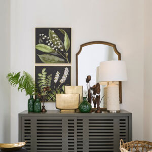 side board table with lamp