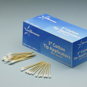 Cotton Tipped Applicator - 3" or 6" Wood Shaft (box of 1,000) Cotton Tipped Applicator - 3" or 6" Wood Shaft (box of 1,000)