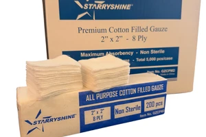 Gauze - Cotton-filled 2" x 2" (case of 5000)