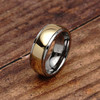 (8mm) Unisex or Men's Silver and Gold Dome Gunmetal Tungsten Carbide Wedding Ring Band