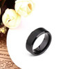 (8mm) Unisex or Men's Black Brushed  Ceramic Wedding Ring Bands. Comfort Fit Style.