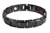 8.5" Inch Length - Men's Polished Black Titanium Stainless Steel Magnetic Bracelet for Men with Strong Magnets.